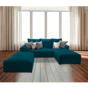 Seccional Dakota Color Jade + 5 Cojines Decorativos