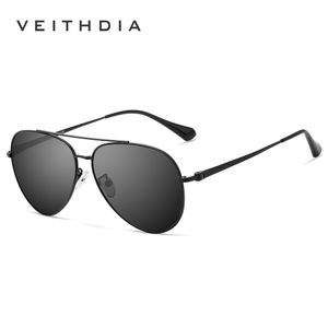 Lentes de Sol Veithdia Pilot Polarizados UV400 Negro