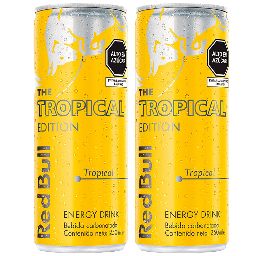 Pack Bebida Energizante Red Bull Tropical Lata 250ml Paquete 2un Real Plaza 4816