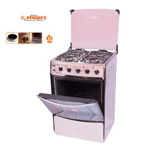 Cocina Fadic con Tapa de Vidrio y Horno Kiara 4H Gris