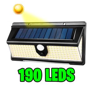 Foco Lampara Solar 190 Led Super Iluminado + 9 Led Azul y Rojo Sensor