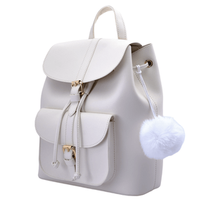 Mochila Bolsillo de Cuero PU Color Beige