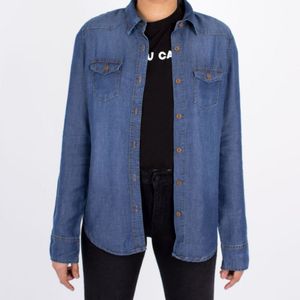Blusa Jean Kayra Poblet Mujer Clasica Azul
