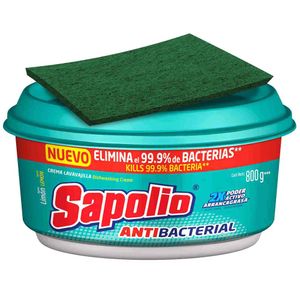 Lavavajillas SAPOLIO Antibacterial Limón Pote 800g