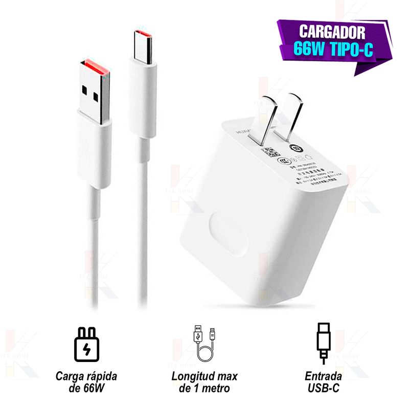 Cable de carga rápida USB a tipo C de 66 W, cable de datos de carga rápida  de 6 A, cable USB a tipo C de 66 W, cable USB tipo C compatible con Huawei