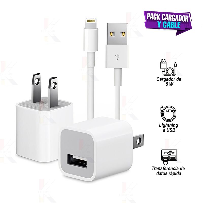 Cargador Genérico con conector lightning iPhone 8 