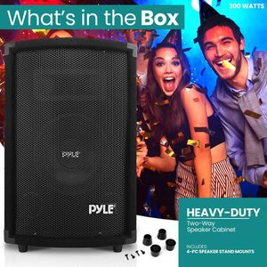 Pyle Pro Padh879 300W Gabinete de altavoces de dos vías de 8 "