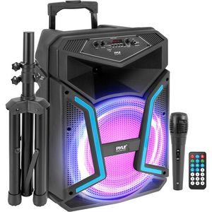 Pyle Pro PPHP122SM 12 "2" Altavoz PA Bluetooth portátil de 800 W de 2 "vías Bluetooth PA con espe...