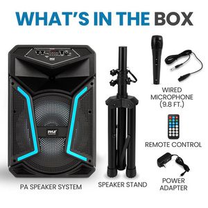 Pyle Pro PPHP122SM 12 "2" Altavoz PA Bluetooth portátil de 800 W de 2 "vías Bluetooth PA con espe...