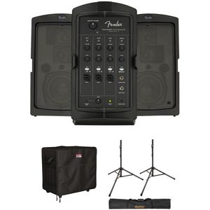 Fender Passport Conference Series 2 Kit de PA portátil con estuche de viaje, soportes para altavo...