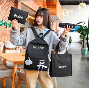 Mochila Juvenil Kawaii Mochila Aesthetic Set x 4