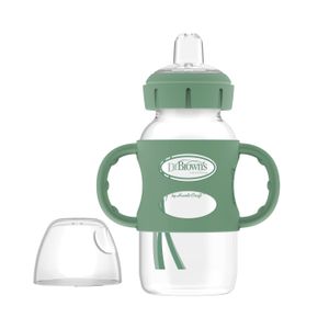 Biberón de Polipropileno con Asas Boca Ancha 9oz/270ml -  verde