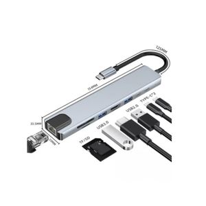 8 En 1 Multipuerto Tipo C A USB-4K HDMI Adaptador 3.0 Cable