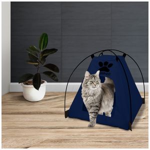 Casa Carpa Plegable Portátil Perro Gato Mascotas Azul