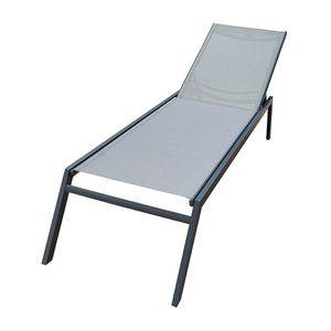 Reposera aluminio textileno Perla + Gris