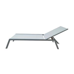 Reposera aluminio textileno Perla + Gris