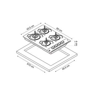 Encimera cristal a gas Teka Gbc 64003 4q