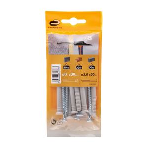Tornillo + Tarugo 6x80mm x 8 unidades