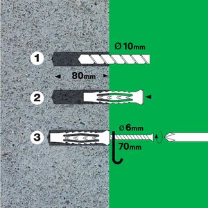 Tarugo 10x60mm x 4 unidades