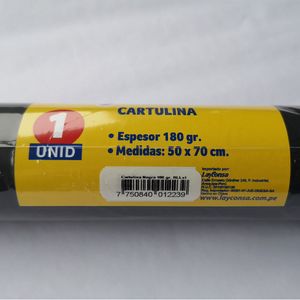 Cartulina LAYCONSA Negra 180g 50x70 Bolsa 1un
