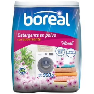 Detergente en Polvo BOREAL con Suavizante Floral Bolsa 900g