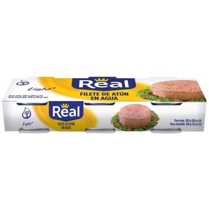 Filete de Atún en Agua REAL Tripack Lata 80g