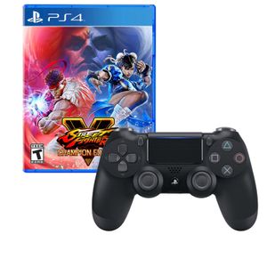 Mando para PlayStation 4 Dualshock Negro + Juego Street Fighter V Champions