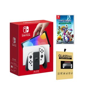 Consola Nintendo Switch Oled Blanco + Plants vs Zombies 3 + Mica