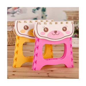 Banquito Taburete Plegable Diseño Gatito Para Niños Amarillo