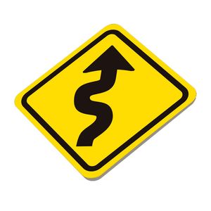 Señal vial Curva en U a la Derecha 60x60cm