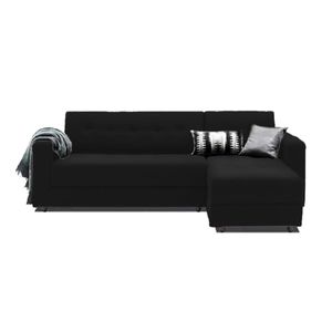 Seccional Derecho Rusia Iker Negro + 4 Cojines Decorativos