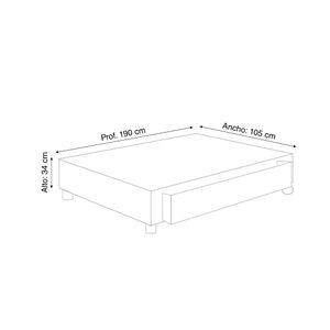 Tarima Box Diván Paraíso 1.5 Plazas + Incluye colchón