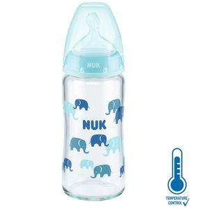Biberón de Vidrio NUK CT Niño Celeste 240ml