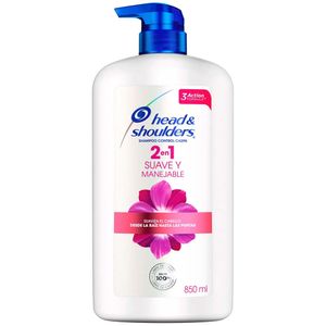 Shampoo HEAD & SHOULDERS 2 en 1 Suave y Manejable Frasco 850ml
