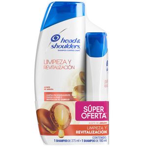 Pack Shampoo HEAD & SHOULDERS Aceite de Argán Frasco 375ml + Frasco 180ml
