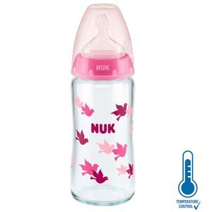 Biberón de Vidrio NUK Niña Fucsia 240ml