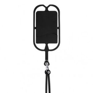 Lanyard universal para celular con tarjetero, negro