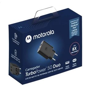 Cargador de Pared Motorola TurboPower 50 Duo USB Type-C 8X