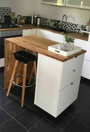 Mesa Barra Desayunador R&R MUEBLES Moderna Saenz 3 Cajones