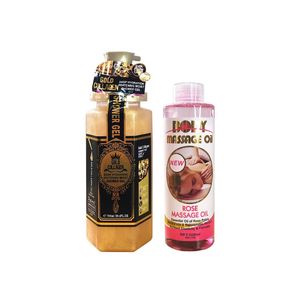 Gel de Ducha Colágeno de Oro + Aceite Masajeador Corporal de Rosa - Fruit of the Wakali