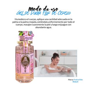 Gel de Ducha Flor de Cerezo + Aceite Masajeador Corporal de Rosa- Fruit of the Wakali
