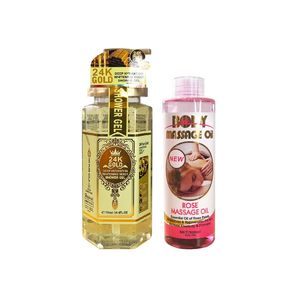 Gel de Ducha 24k Gold + Aceite Masajeador Corporal de Rosa - Fruit of the Wakali