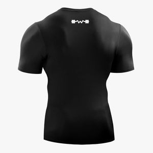 Camiseta Manga Corta Deportivo Compresión Negra S