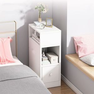 Mesa de noche Moderna Maia Blanco 1 Cajón