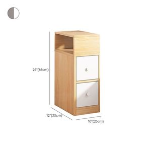 Mesa de Noche Moderna Maia Duna/Blanco 2 Cajones