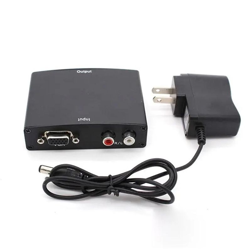 Convertidor Vga a HDMI metalico activo con adaptador de corriente