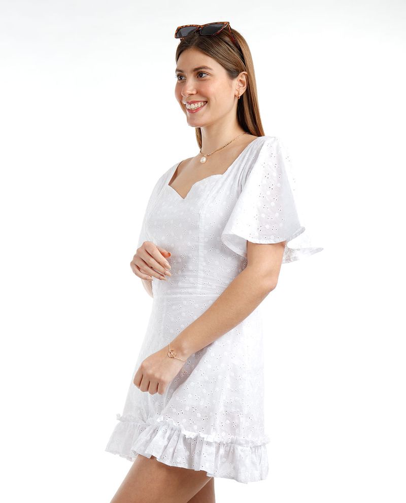 Vestido de broderie discount blanco