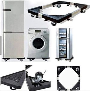 Base para Lavadora Cocina Refri Etc con Rueda Regulable 40 a 56cm Negro