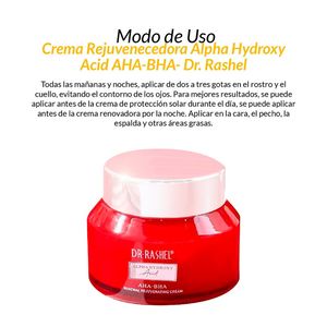 Crema Rejuvenecedora Alpha Hydroxy Acid AHA-BHA Dr. Rashel
