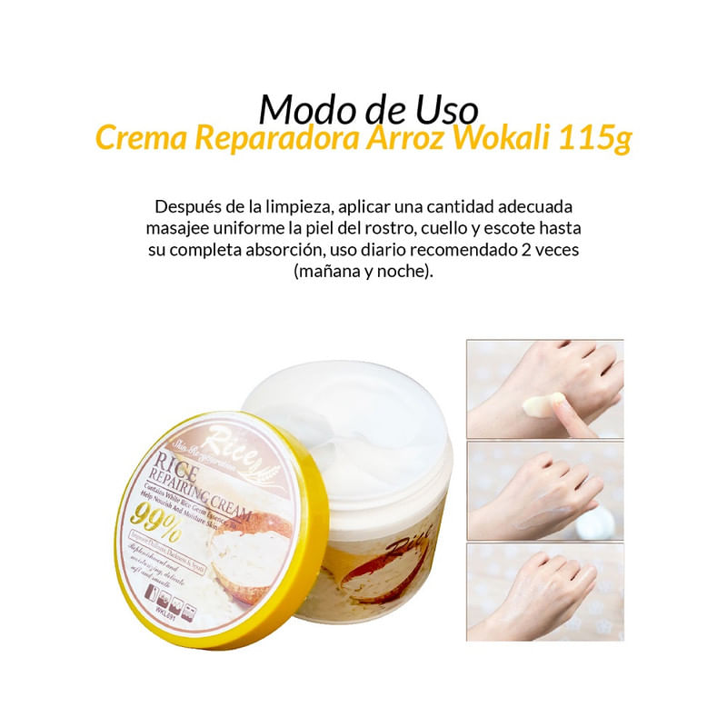 Crema Reparadora Arroz Wakali 115 Gramos 2 Unidades